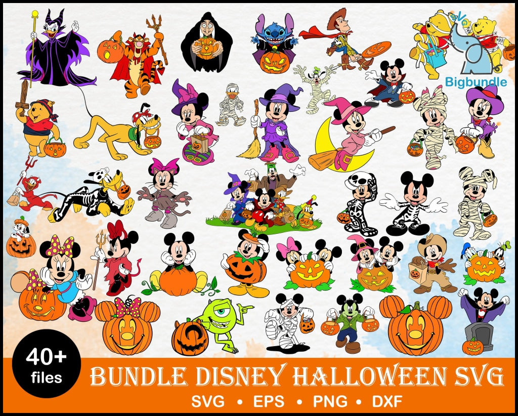 Disney halloween svg, Halloween Pumpkin SVG, PNG famous halloween, cartoon characters cricut, cutting cut clipart svg