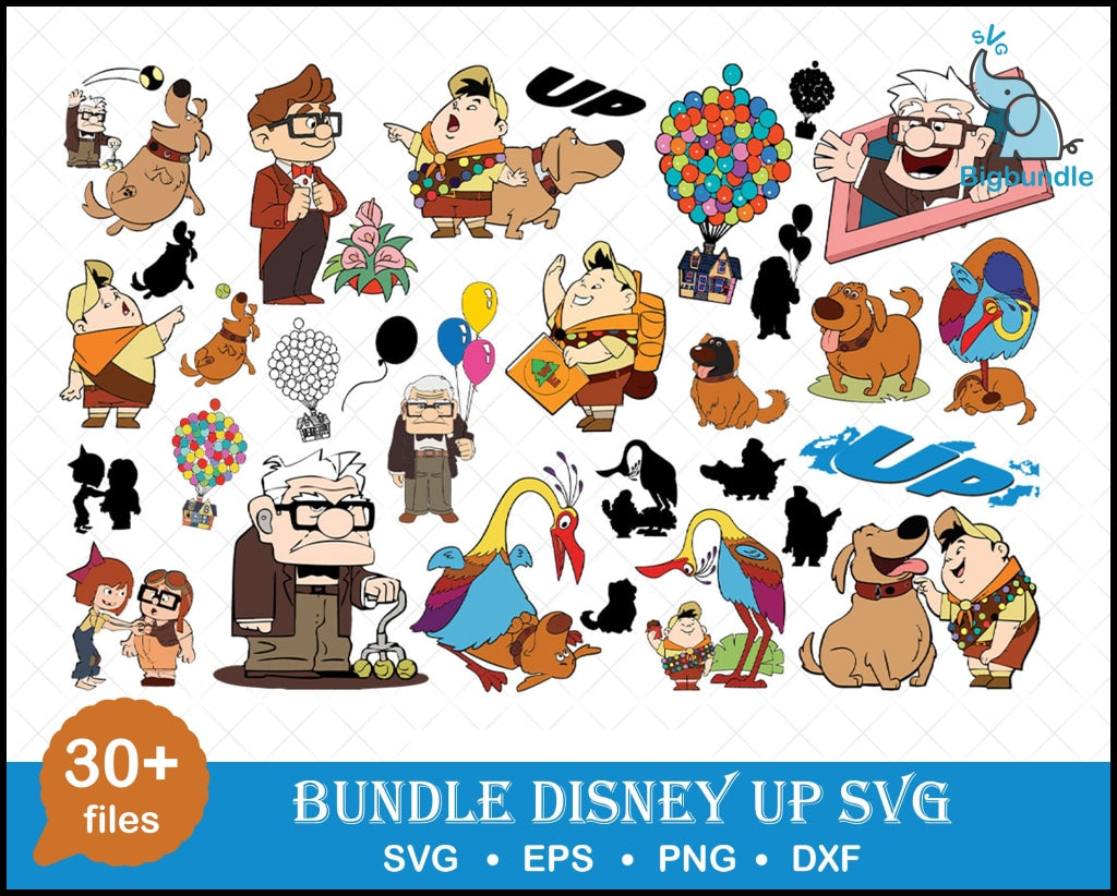 Disney Up Svg Dxf Png Bundle Cricut Clip Art And Image Files Svg