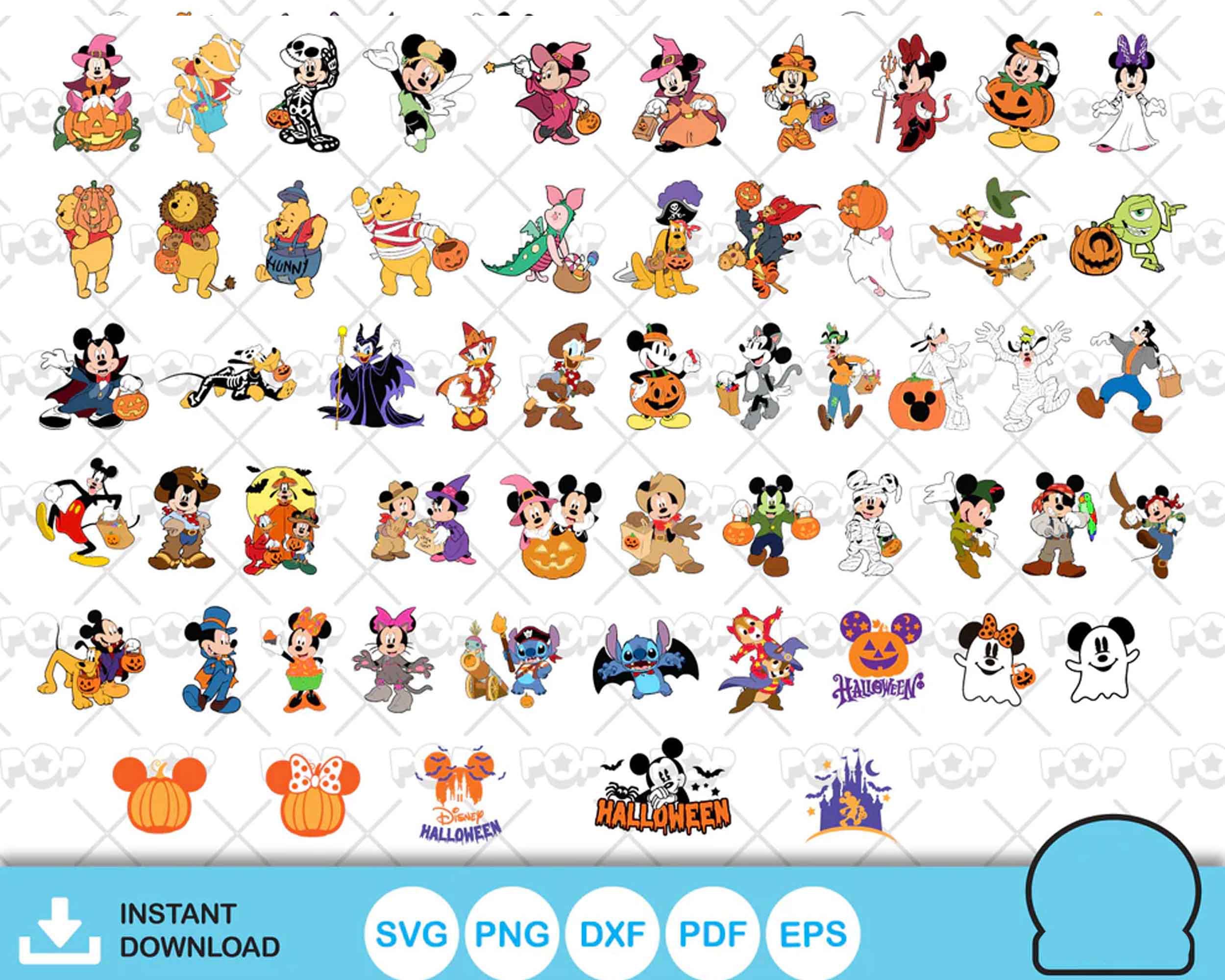 100+ Disney Halloween bundle svg, Horror disney  characters svg, png, eps, dxf, pdf, Digital file