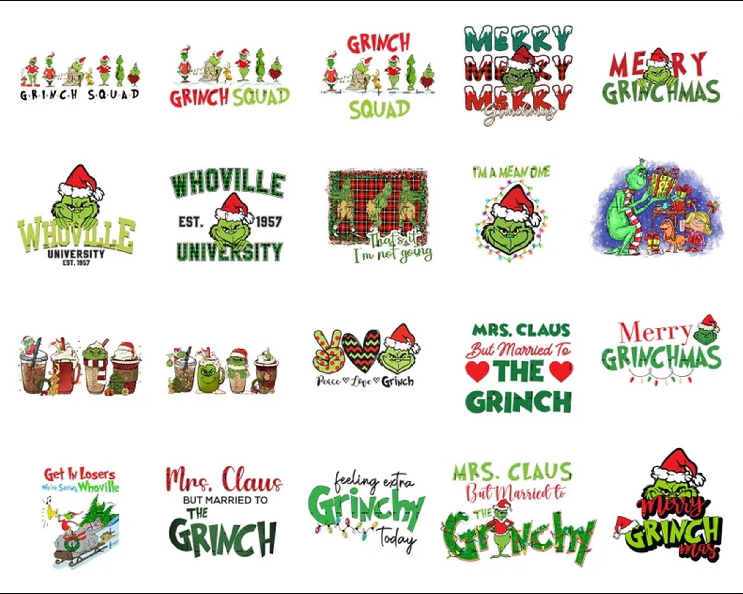 Version 2 - 40+ Grinch Bundle, Grinchmas PNG, Grinch Cutting Image, Christmas Grinch bundle, Digital downnload