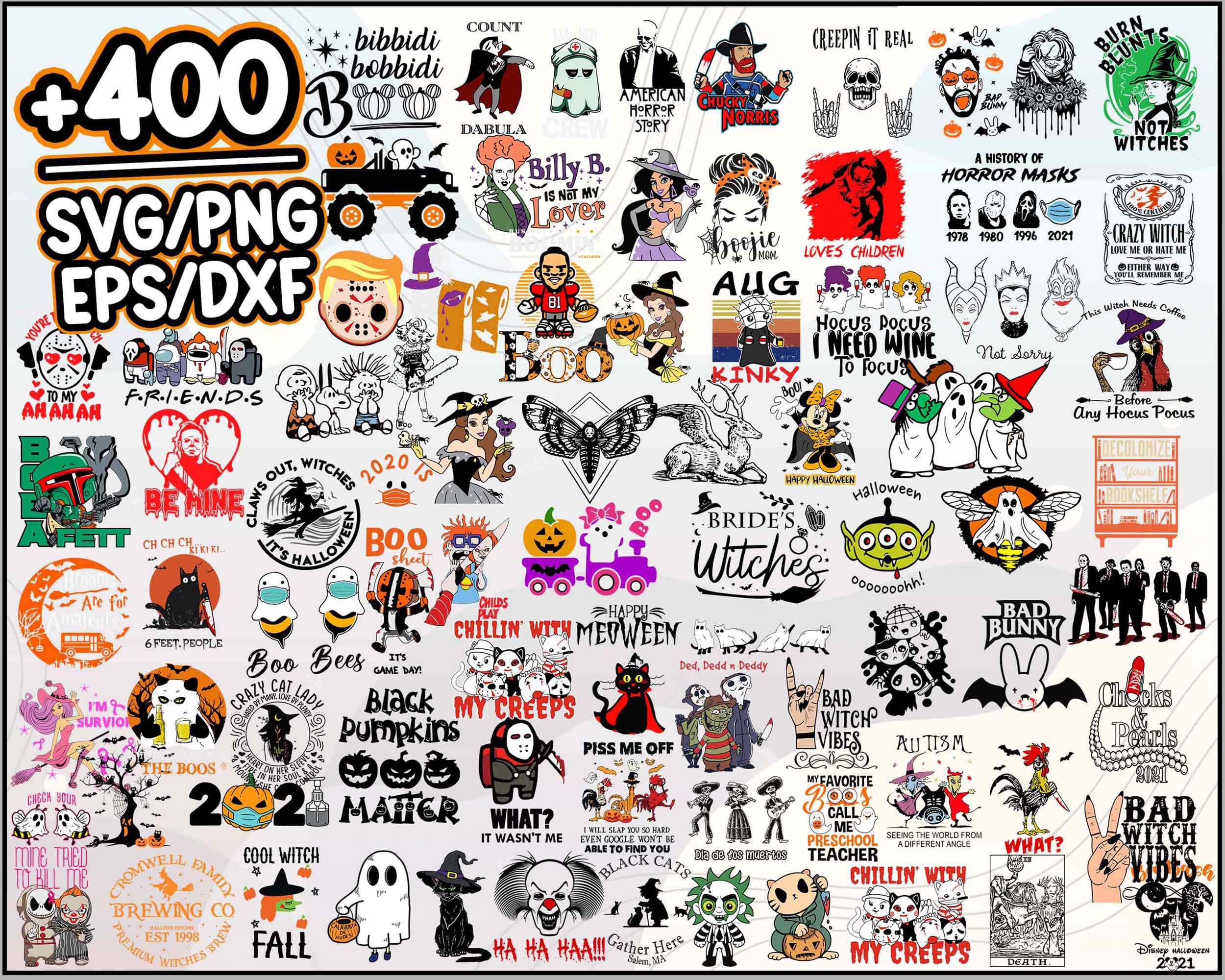 400+ Halloween bundle designs, Halloween svg, png, eps, dxf, Digital files for cricut