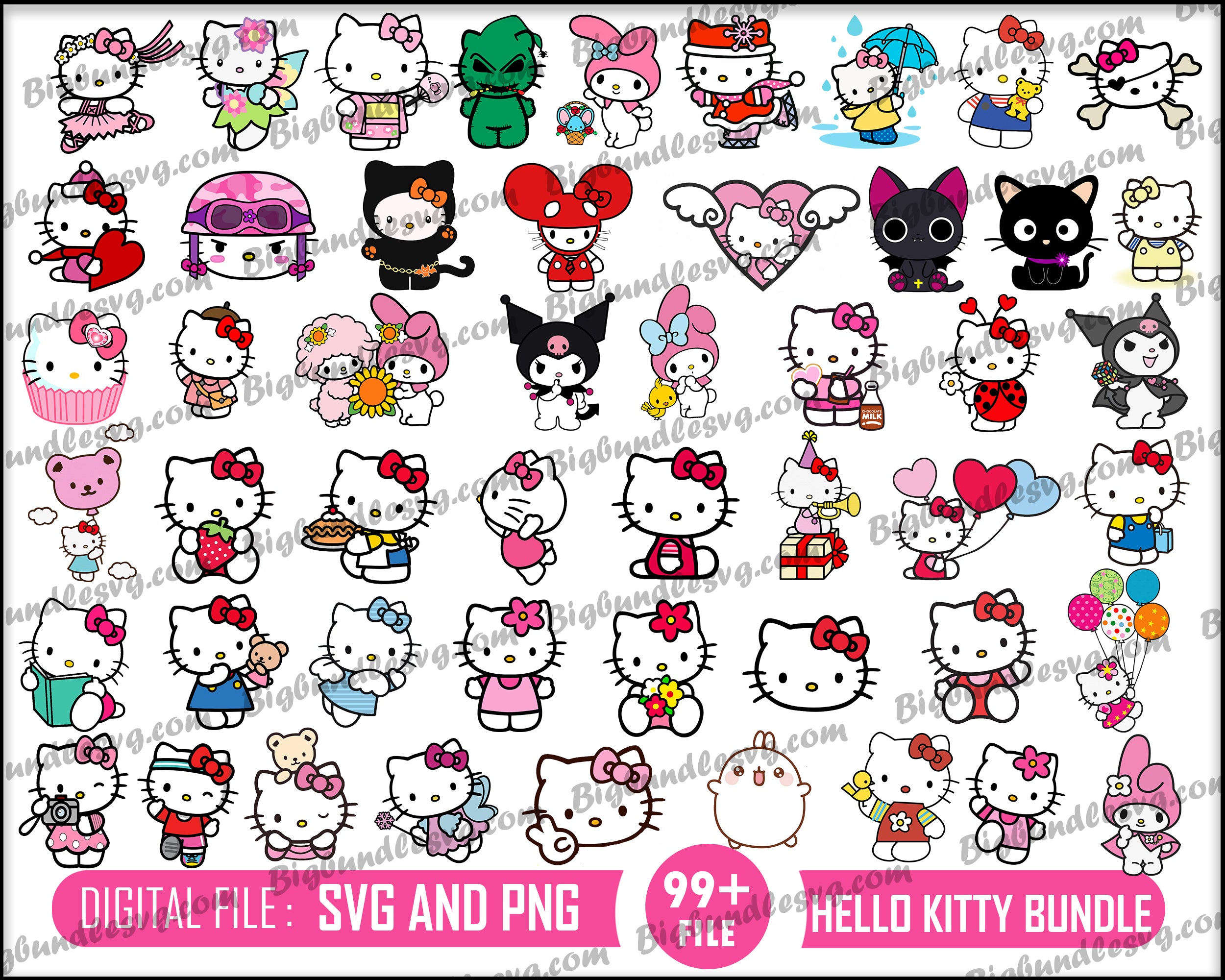 hello kitty svg bundle - Digital download
