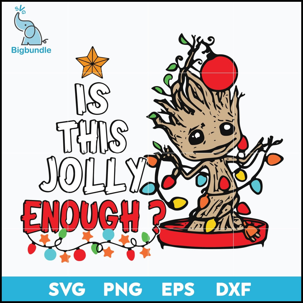 Is this jolly enough christmas svg, Christmas svg, png, dxf, eps digital file