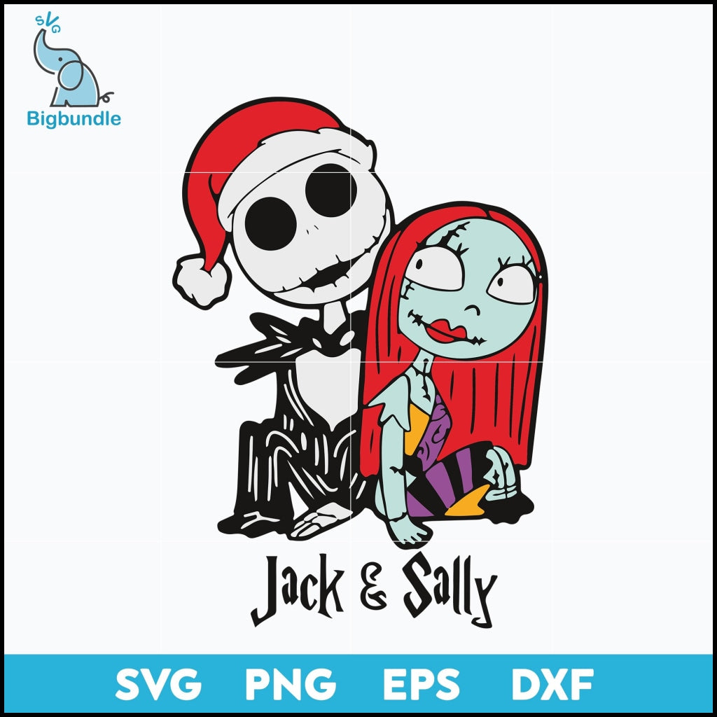 Jack skellington and sally christmas svg, Christmas svg, png, dxf, eps digital file