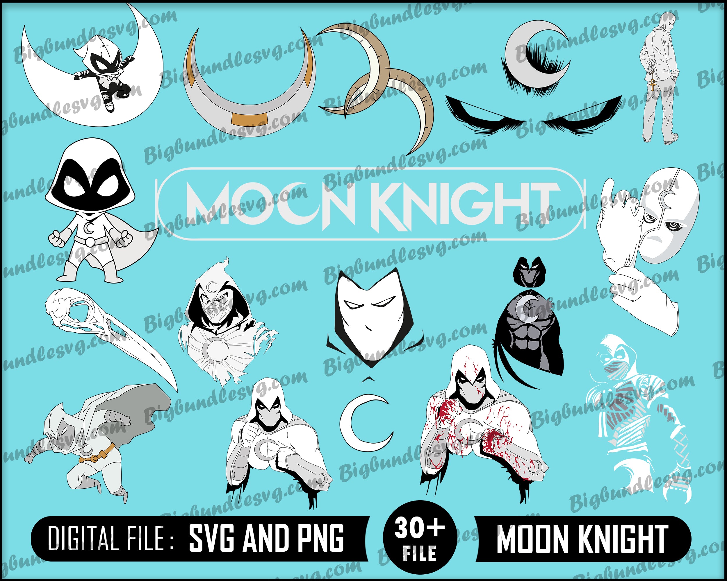 Moon knight svg bundle - Digital download