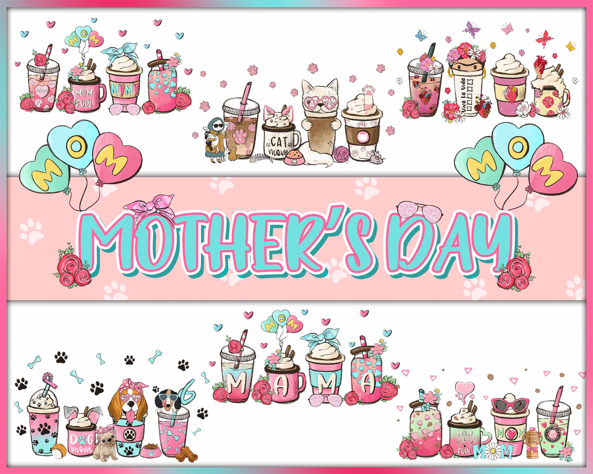 Mama coffee cups png sublimation design download, mama png, coffee cups png, Mother's Day png, sublimate designs download