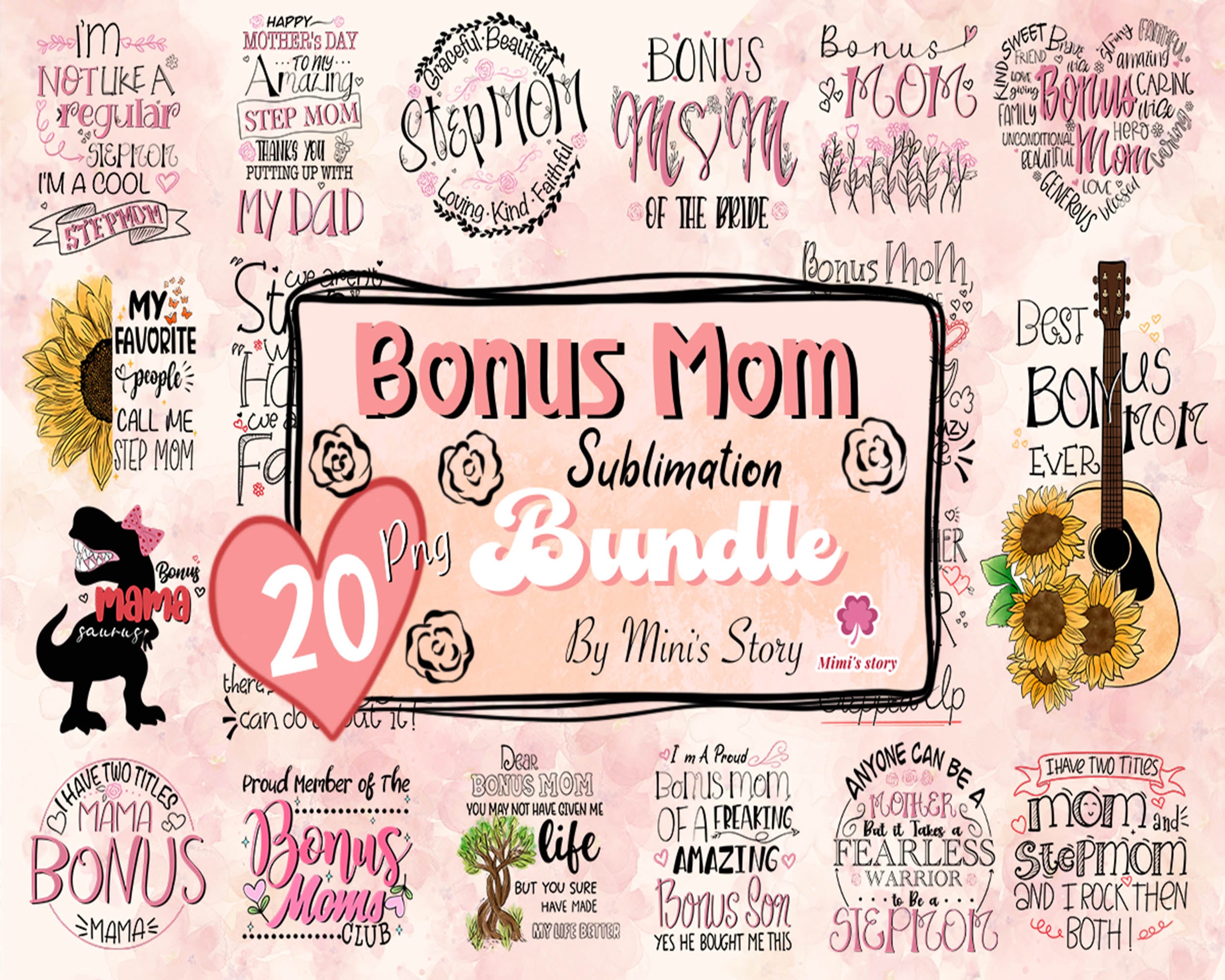 20 Bonus Mom PNG, Mother's Day Png, Mom Life Png, Girl Mum Png, Mama Png, Mama Sublimation