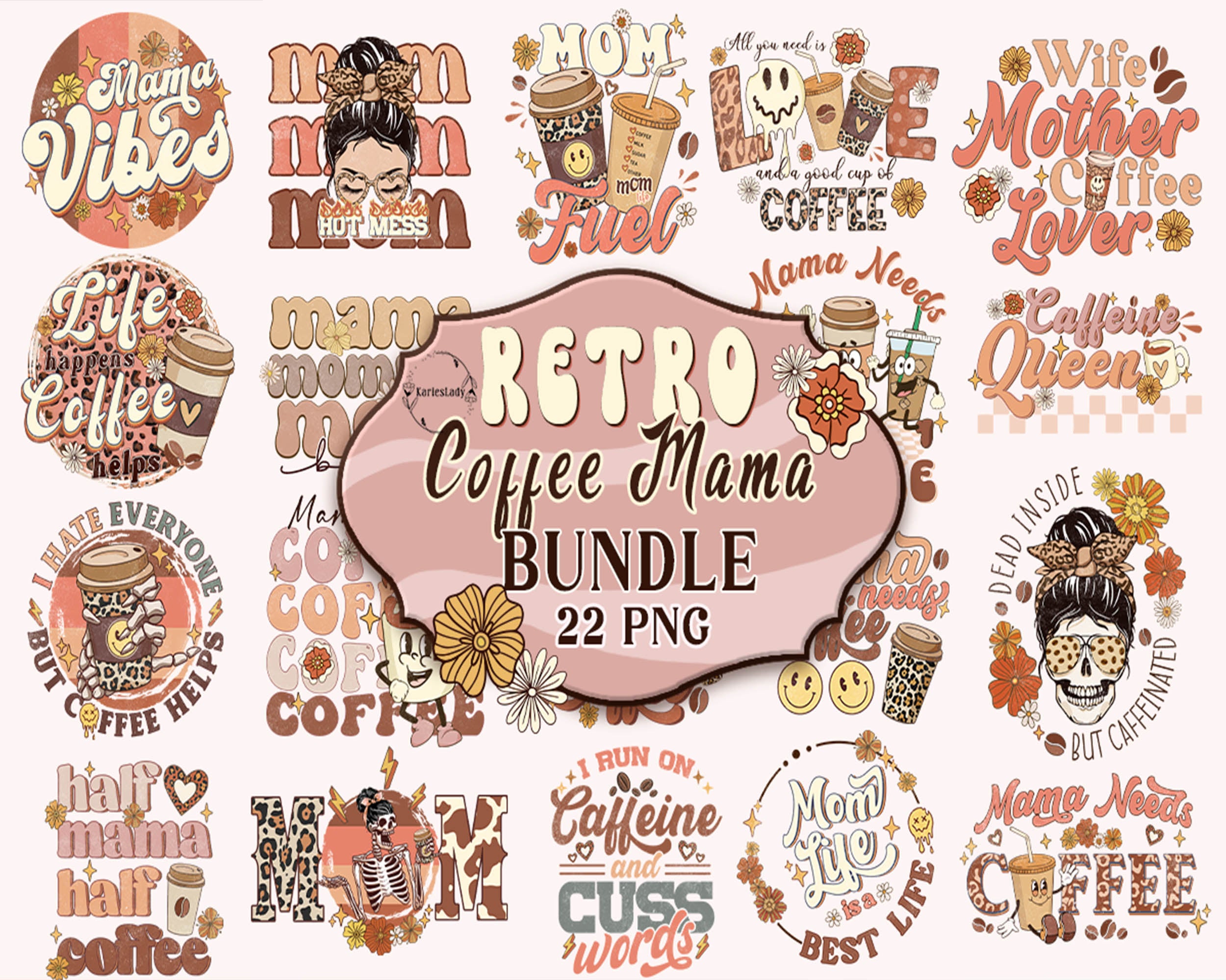 22 Retro coffee mama png, Mother's Day Png, Mom Life Png, Girl Mum Png, Mama Png, Mama Sublimation