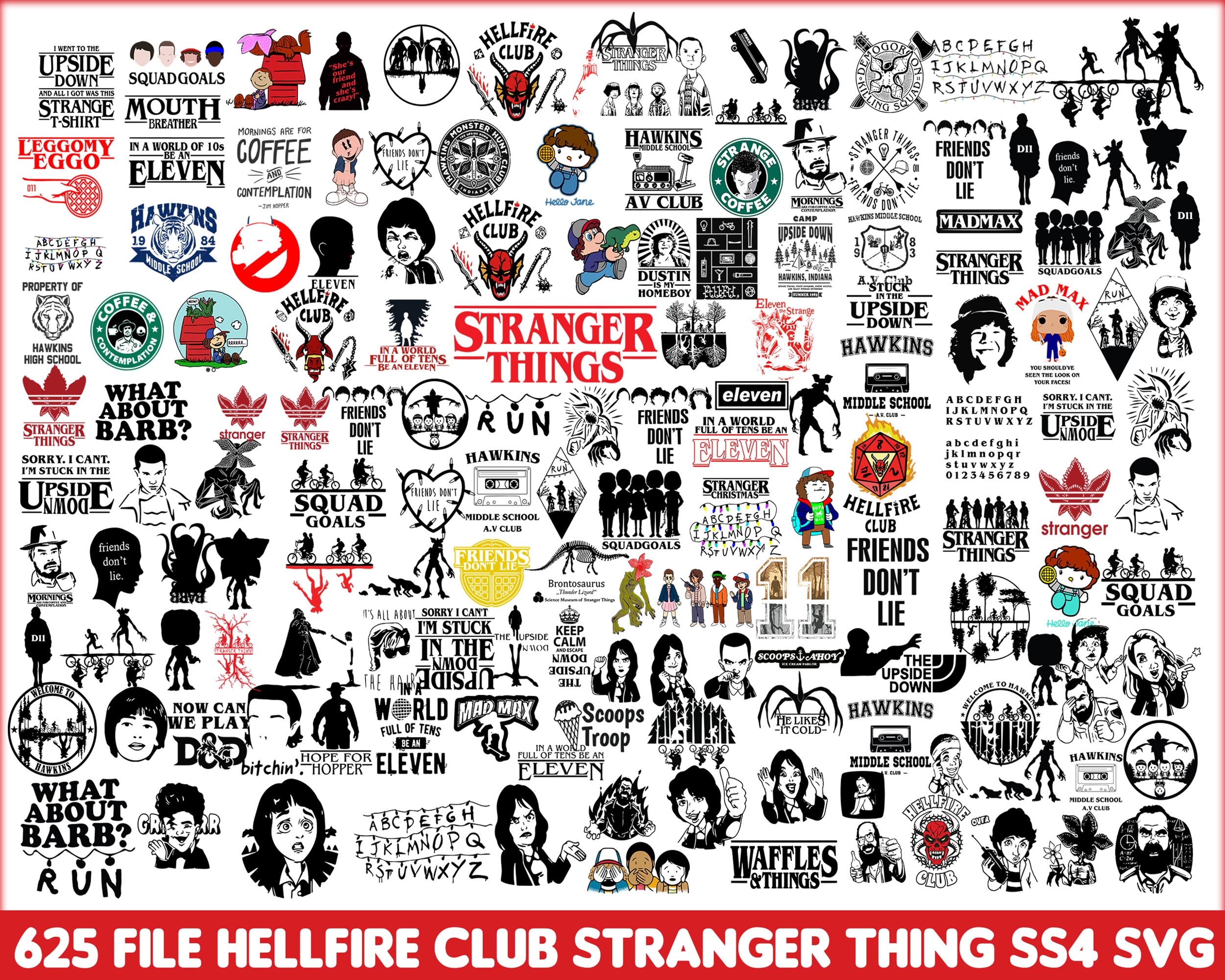 500+ Stranger Things SVG Bundle, Hellfire Club Svg, Stranger Things PNG Bundle, Stranger Things Bundle, Stranger Things Cut Files, Stranger Things Prints