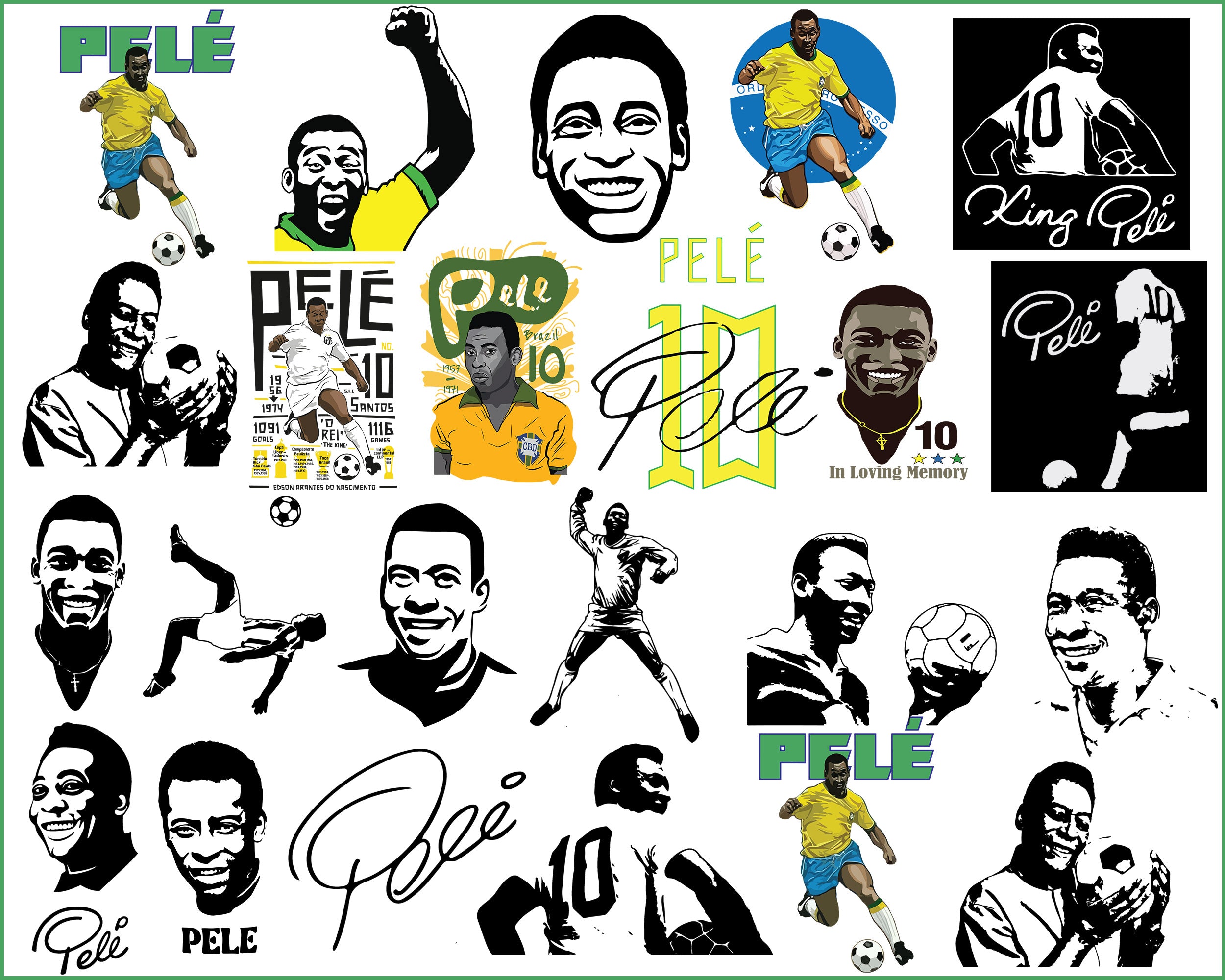 RIP Pele Brazil svg, Pele Brazil png, Rip Pele Digital, My Legend Style Svg, Pele Soccer Download.