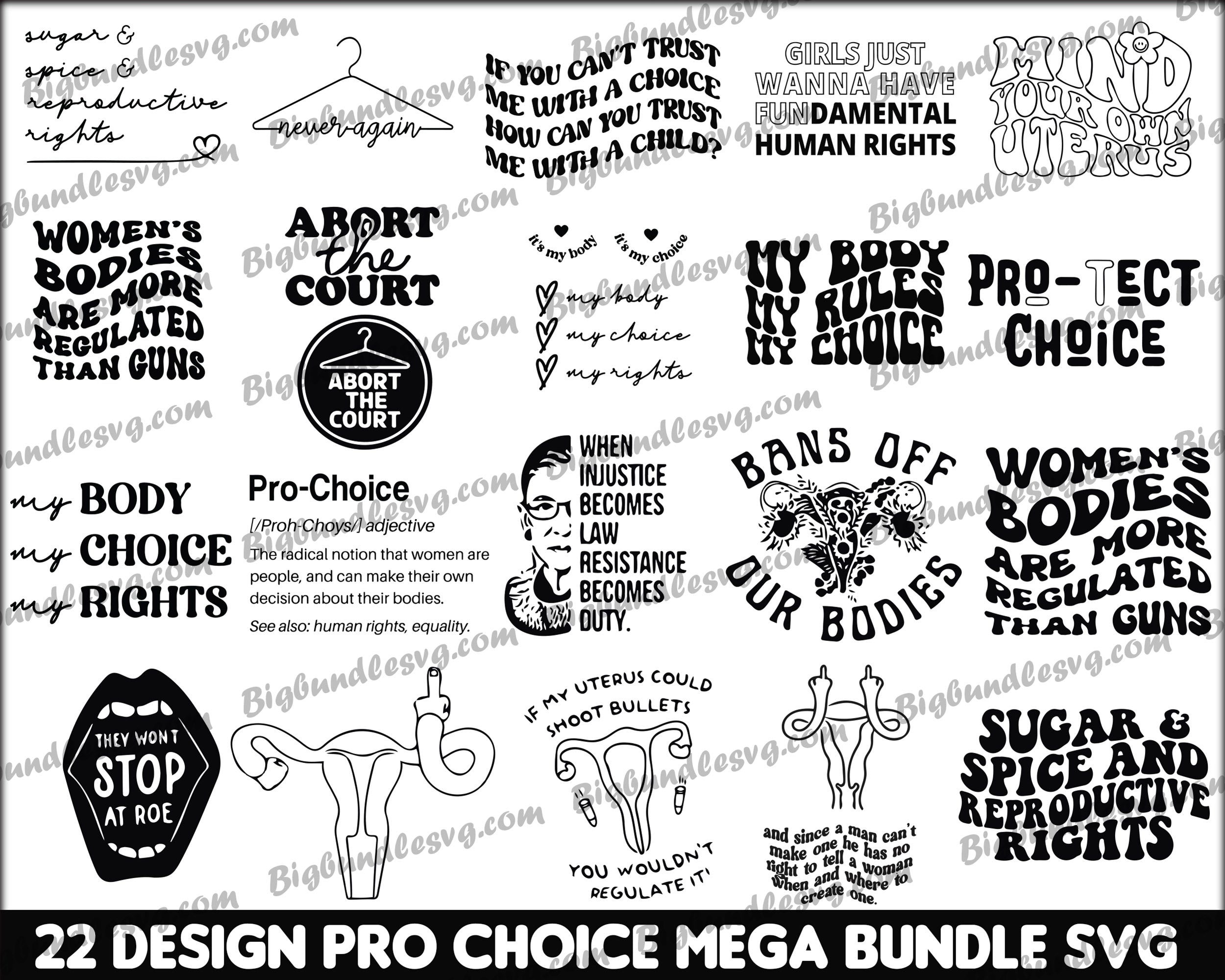 22 Pro Choice svg Mega Bundle - Digital download