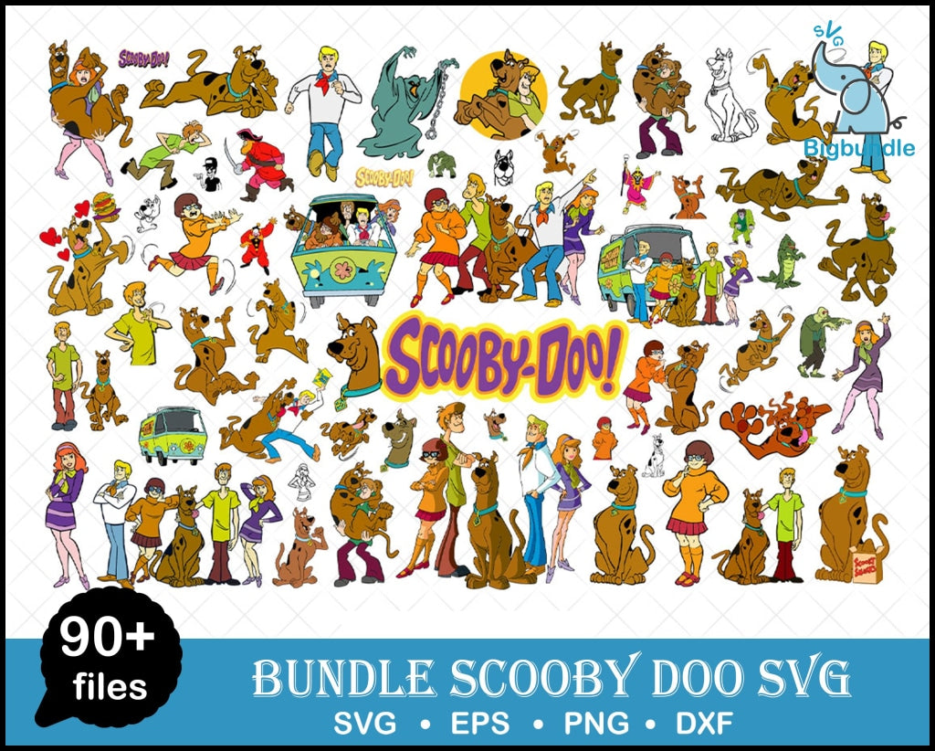 Scooby Doo Bundle Svg Png Dxf Jpg Pdf Files For Cricut Sihouette Digital Svg