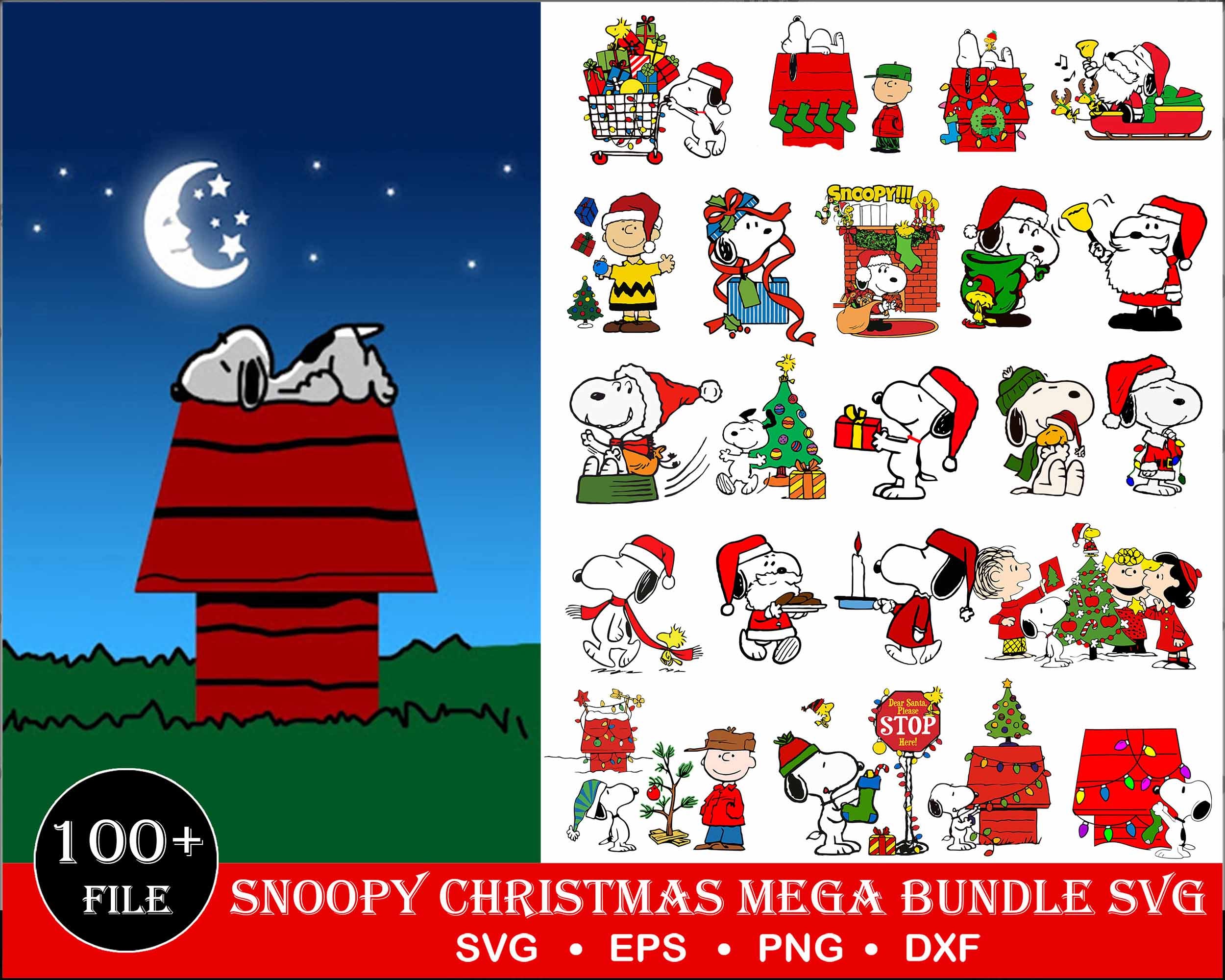 Snoopy Christmas Svg Bundle, Christmas svg, Charlie Brow svg, Snoopy Characters svg, Snoopy svg png dxf Instant Download
