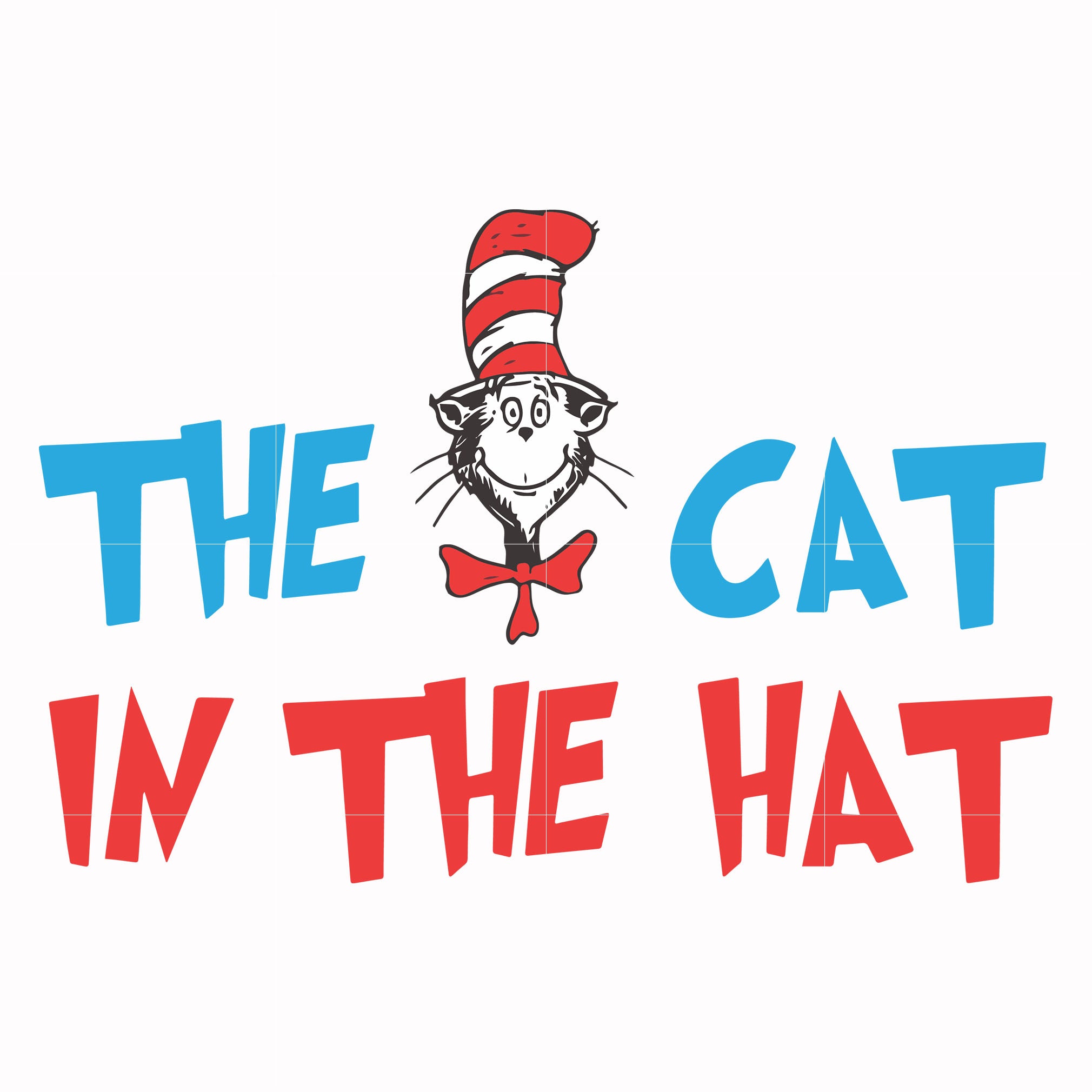 The cat in the hat svg, Dr seuss svg, png, dxf, eps file