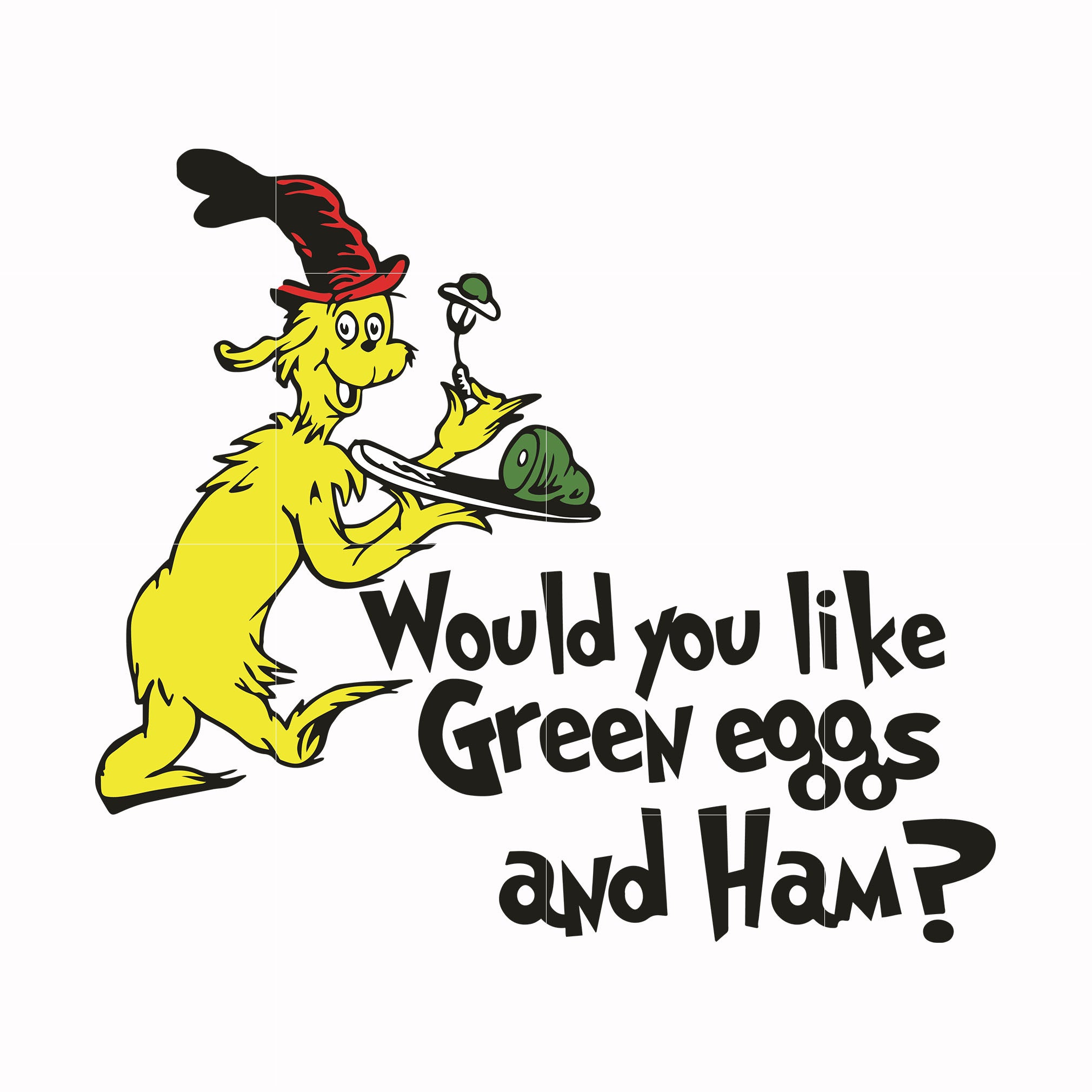 Would you like green eggs and ham svg, png, dxf, eps file
