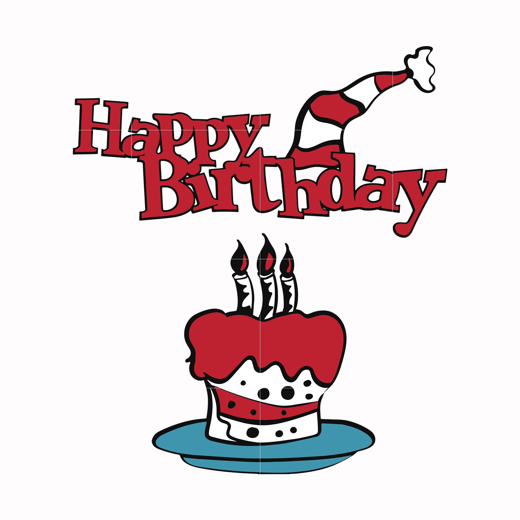 Happy birthday svg, dr seuss svg, png, dxf, eps file