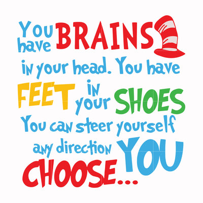 You brains have in your head you have feet in your shoes you can steer