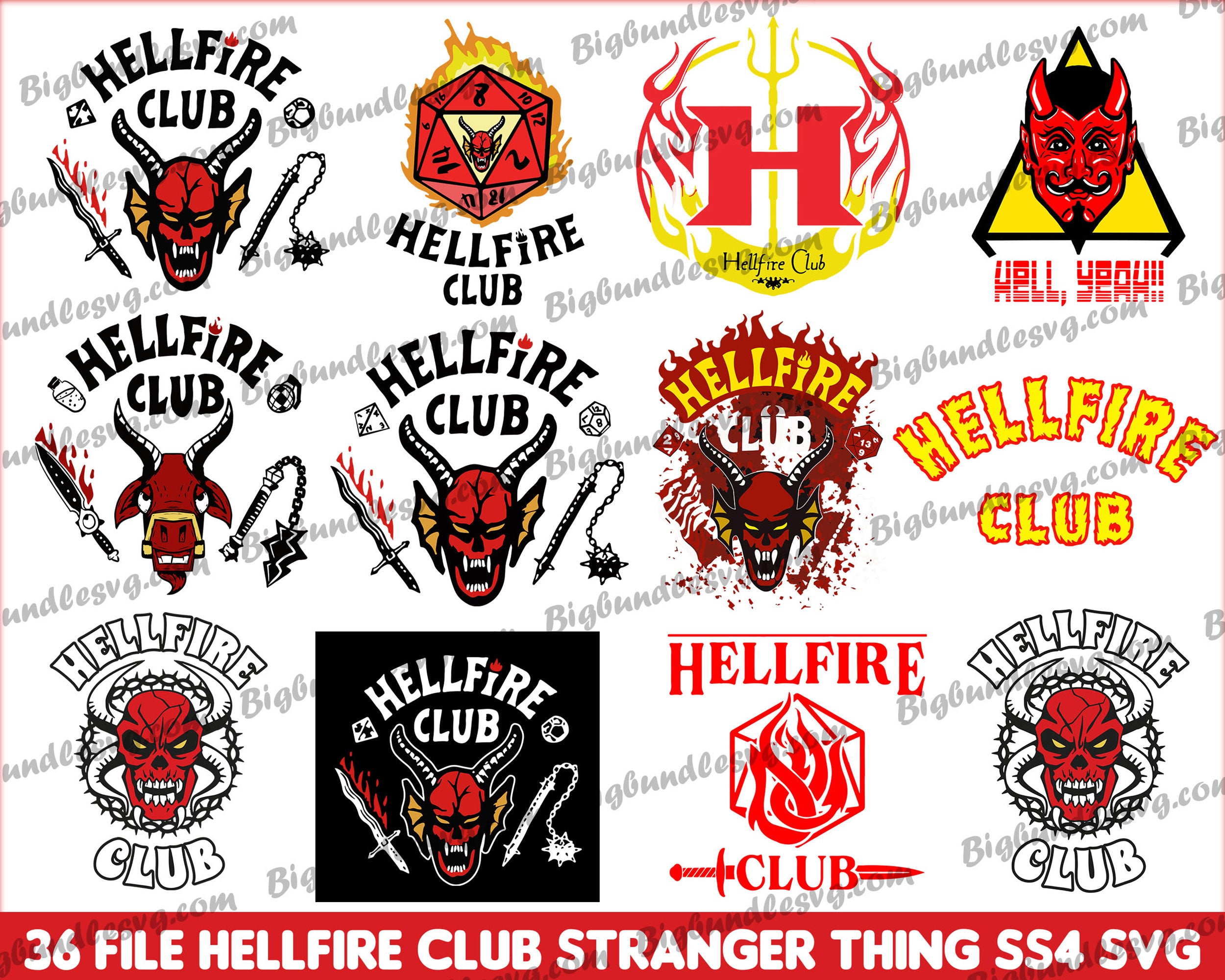 625+ Stranger Things SVG Bundle, Hellfire Club Svg - Digital download