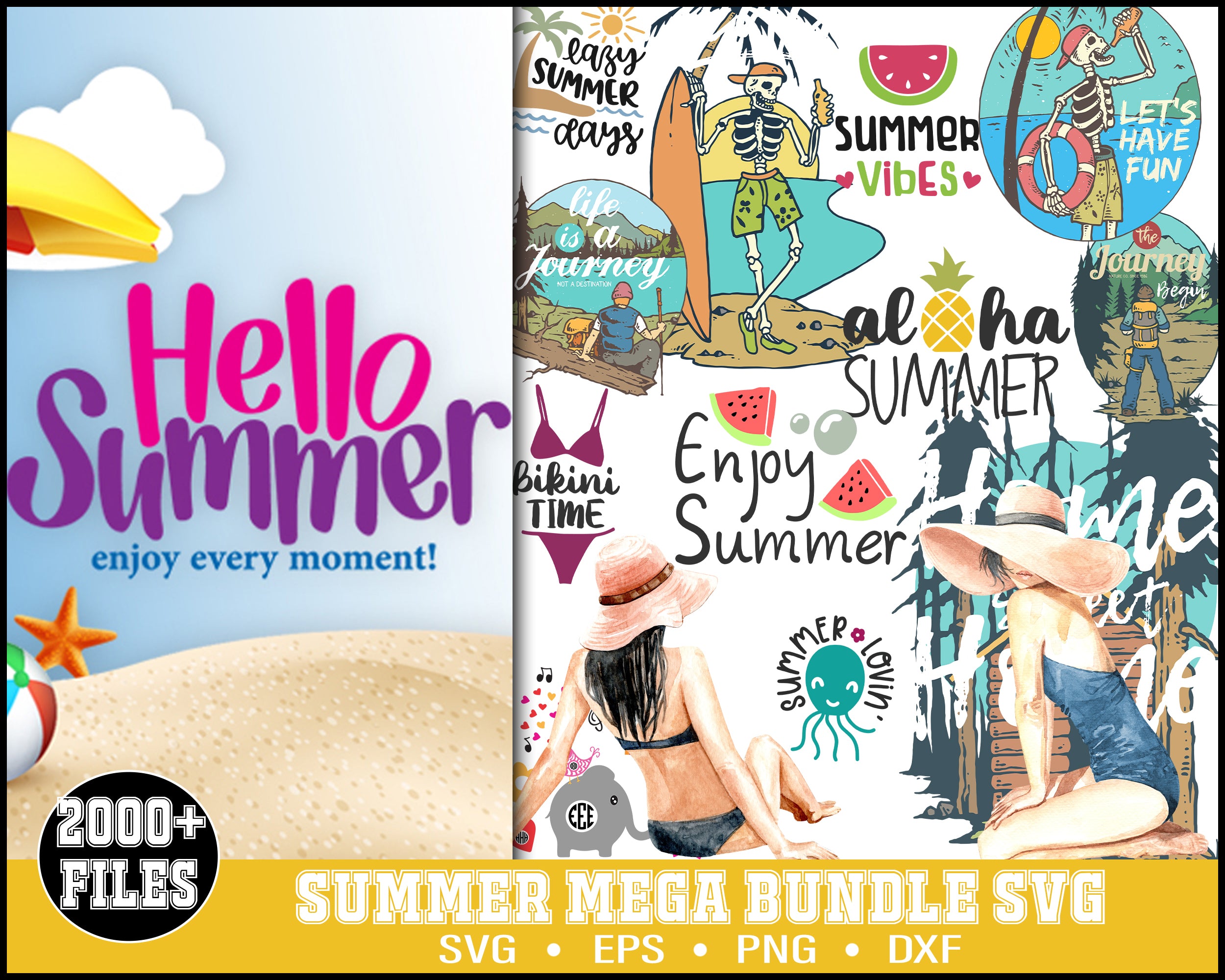 Summer Beach Bundle SVG - Digital download