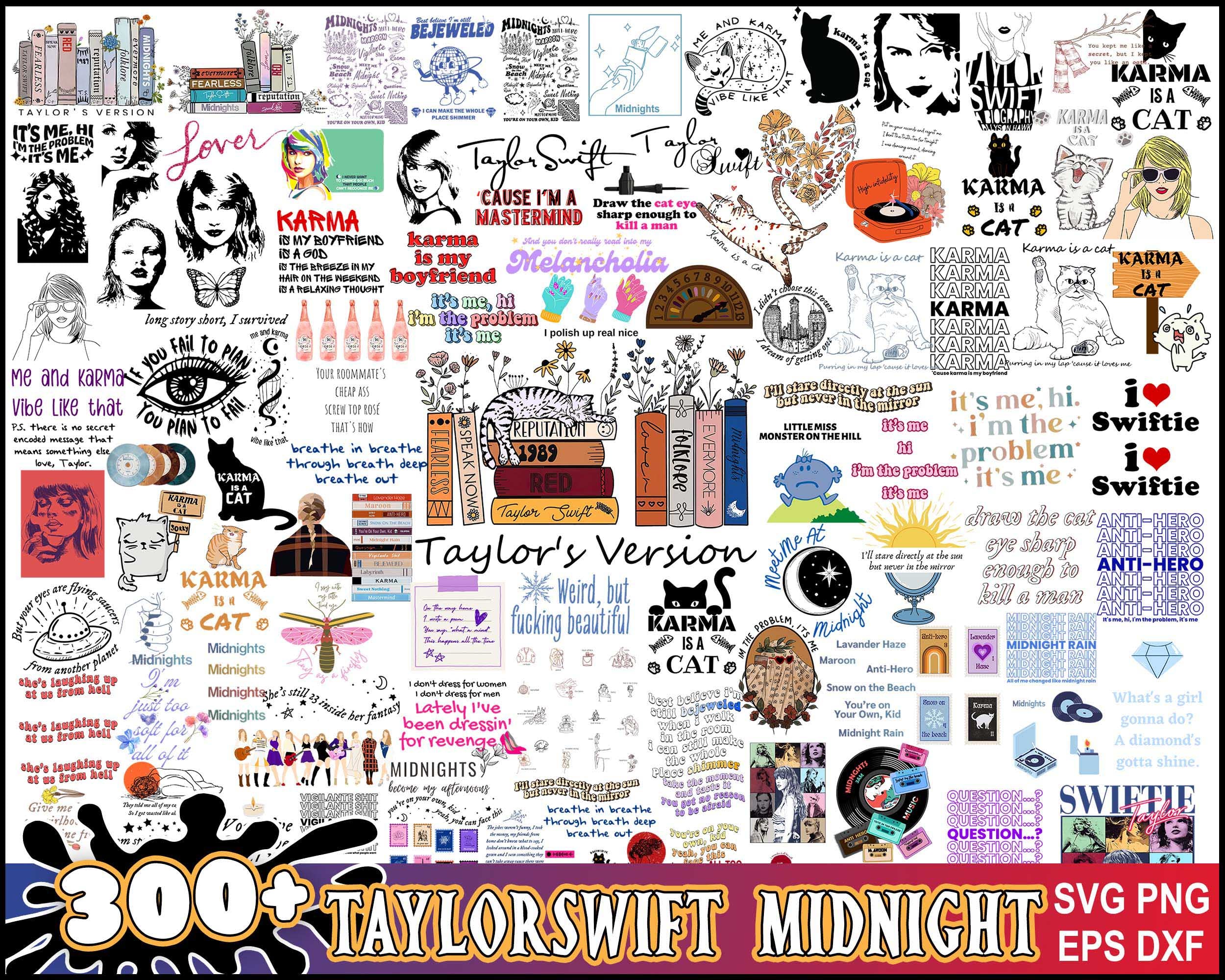 300+ TS Midnight bundle, Mega Taylor Midnight bundle, Taylor Swift Inspired PNG, Sublimation - Digital download