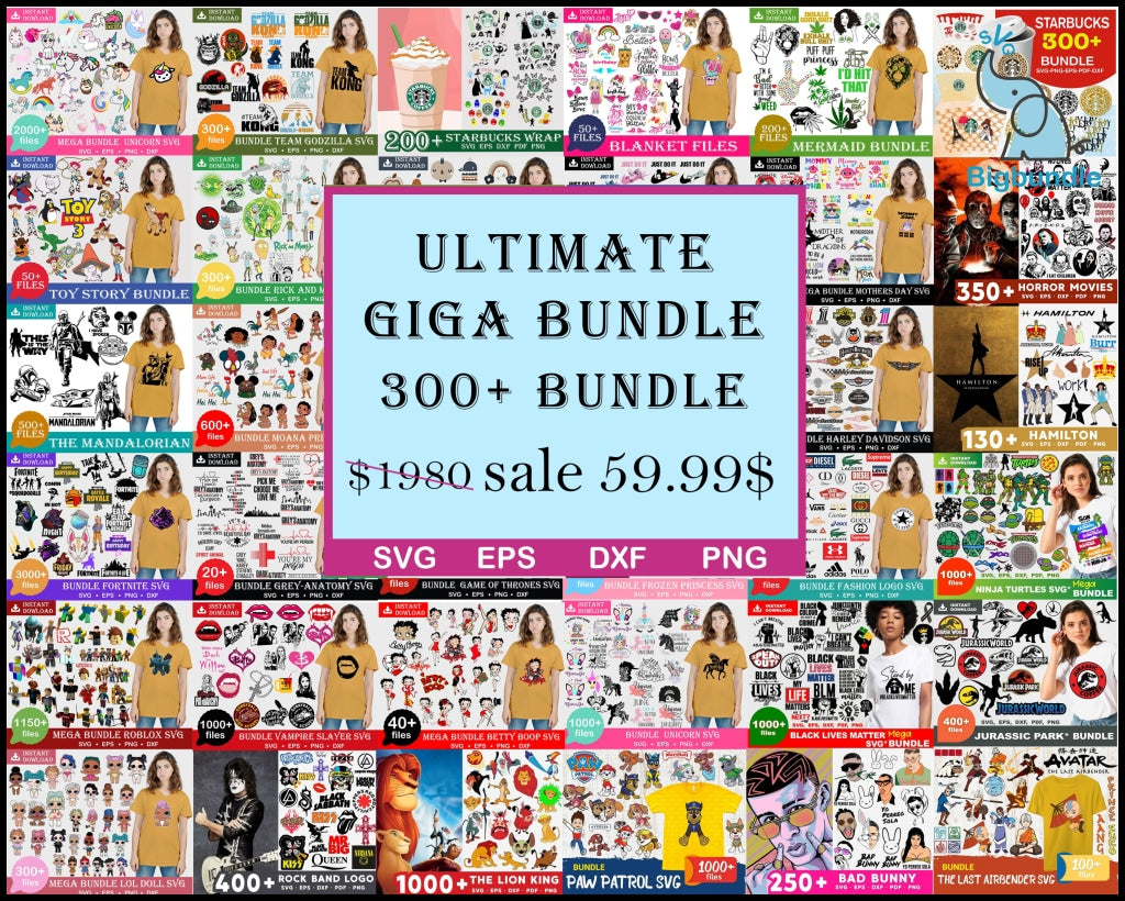The Ultimate Giga Bundle Svg Mega Bundle Combo 300+ 1.0