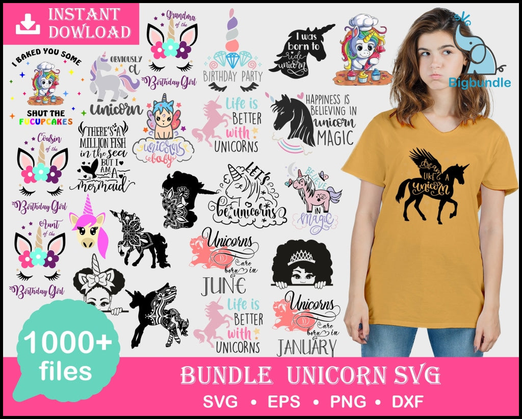 Unicorn Svg 1000+ Mega Bundle Bundle Svg