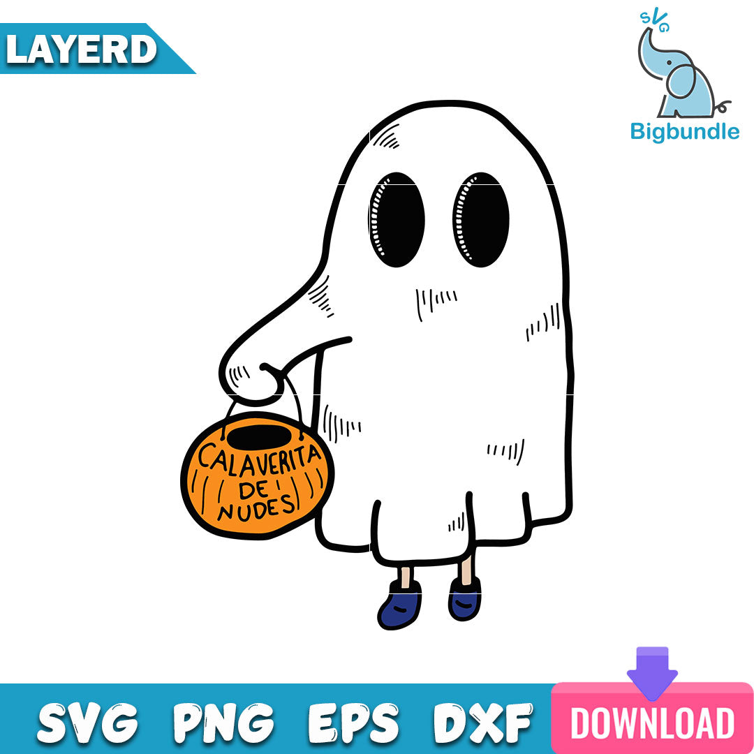 Boo Ghost Calaverita De Nudes Svg, Halloween Svg, SG22062308