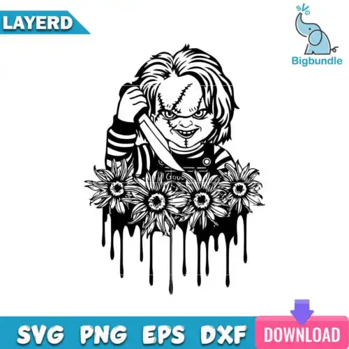 Chucky FLower Svg, Chucky Movies Svg, Halloween Svg, SG22062312