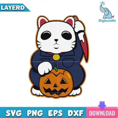 Michael Myers Cat Halloween Svg, Halloween Svg, SG22062363