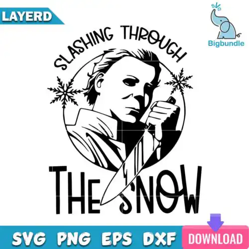 Michael Myers Sashing Through The Snow Svg, Halloween Svg, SG22062371