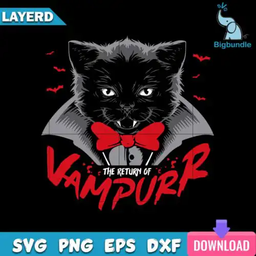 The Return Of Vampurr Halloween Cat Vampire Svg, Halloween Svg, SG22062396