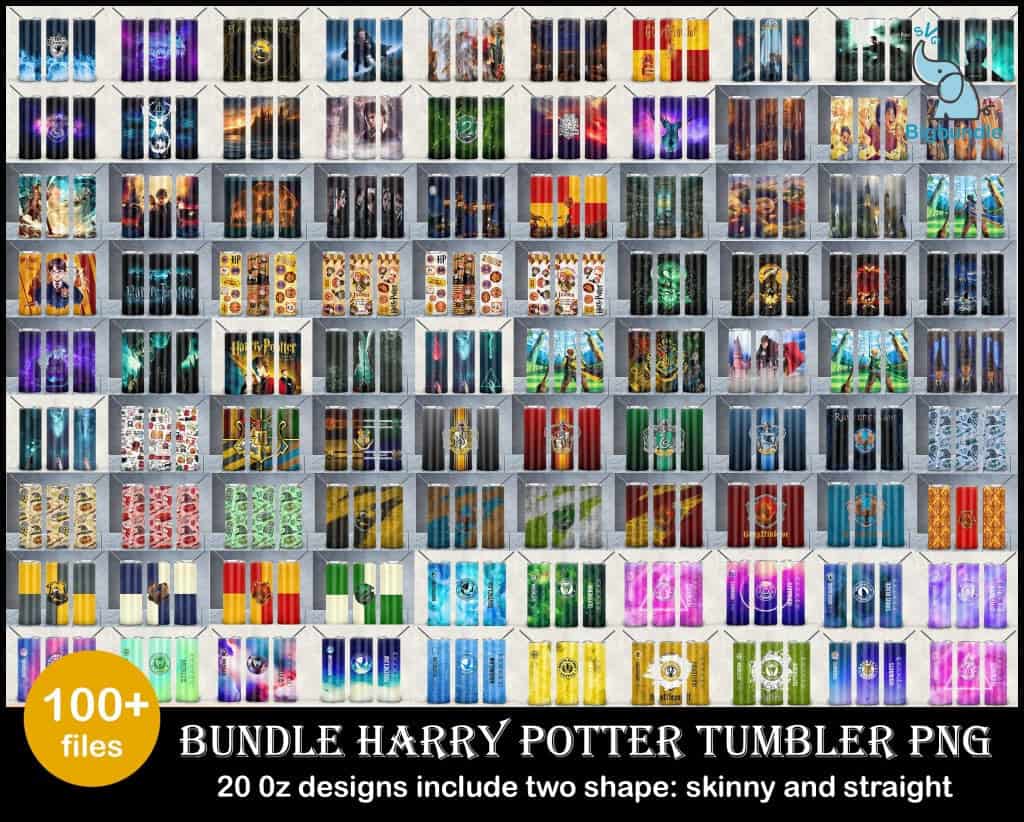 100 tumbler harry potter bundle png sublimation 20oz skinny svg 994