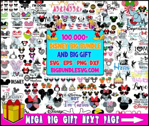 100k+ Mega bundle Disney designs, Fun Disney bundle, Disney svg bundle, Big bundle SVG and for cricut files, Clipart Svg