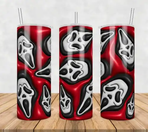 Ghostface Horror Inflated 3D Tumbler Wrap Png, SG100723101