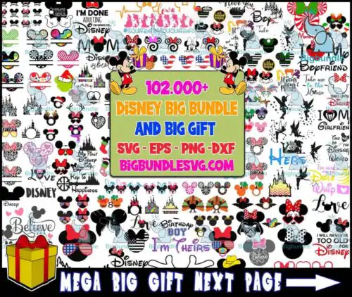 102k+ Mega bundle Disney designs, Fun Disney bundle, Disney svg bundle, Big bundle SVG and for cricut files, Clipart Svg
