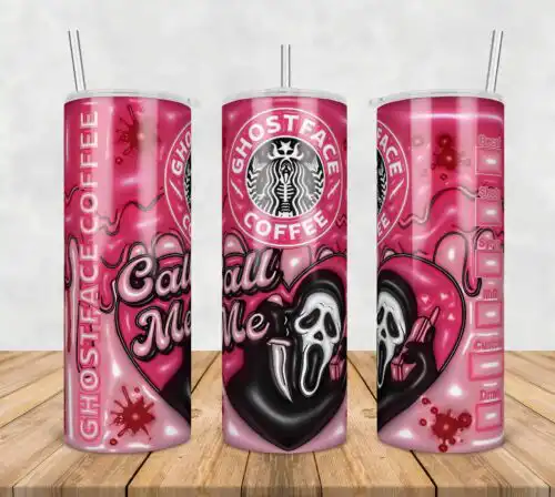 Ghostface Horror Inflated 3D Tumbler Wrap Png, SG100723103