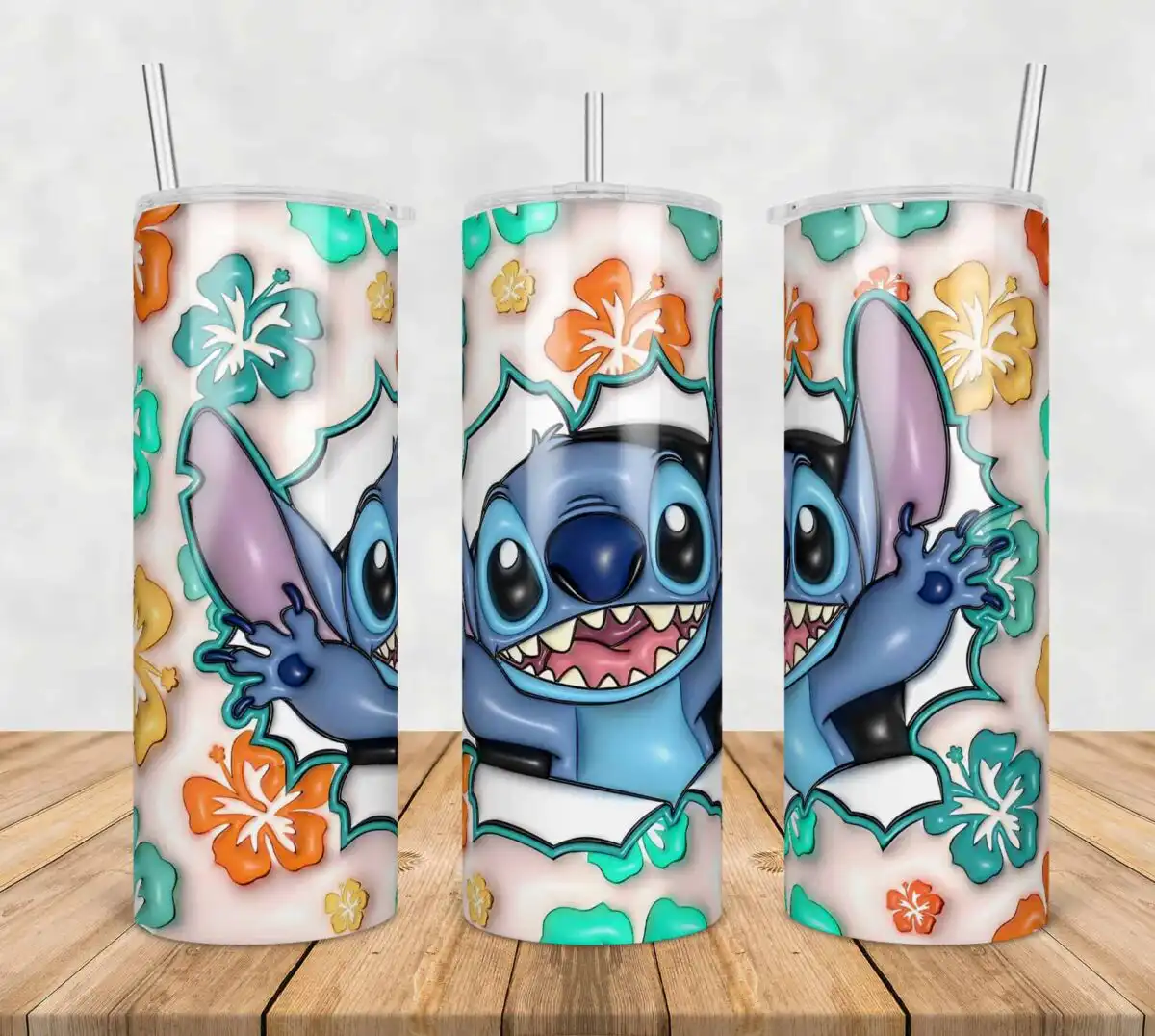 Disney Stitch Inflated 3D Tumbler Wrap Png, SG100723106