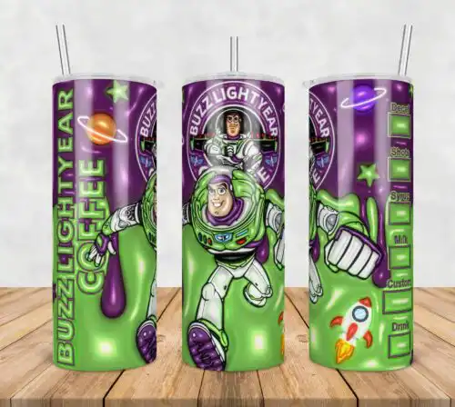 Buzz Lightyear Tumbler Warp Png, 3D Inflated Cartoon Tumbler Png, SG10072313