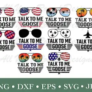 16princesspngclipart_19f1f8e8-e7c4-49c1-baee-e76ba4fe7aa9.jpg Aviator sunglasses graphic with TALK TO ME GOOSE text and flag pattern