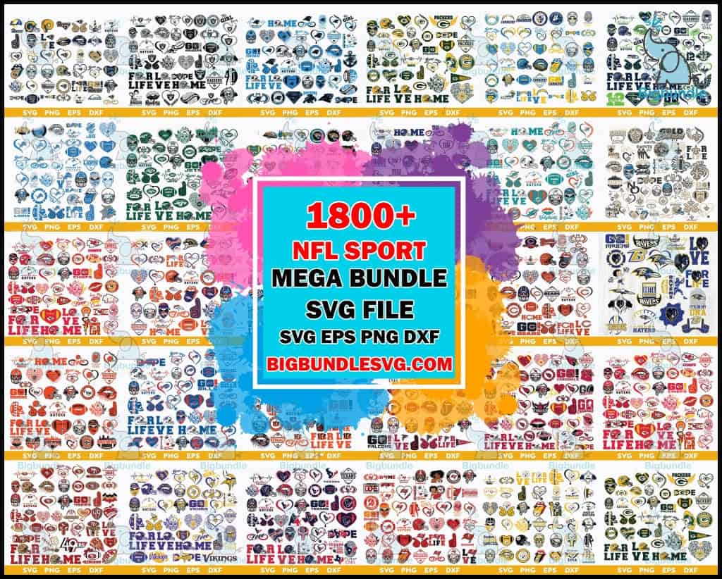 1800 mega nfl bundle svg logo team sport all teams 528