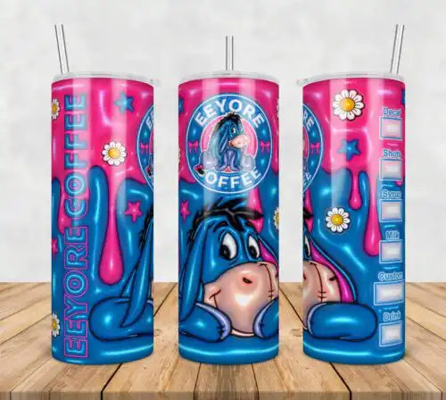 Eeyore Inflated 3D Tumbler Wrap Png, Eeyore Tumbler Wrap, SG10072324