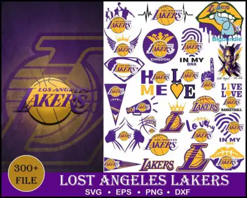 250+ Lakers SVG Bundle 1.0 Digital Dowload, Bundle svg, eps, png, dxf