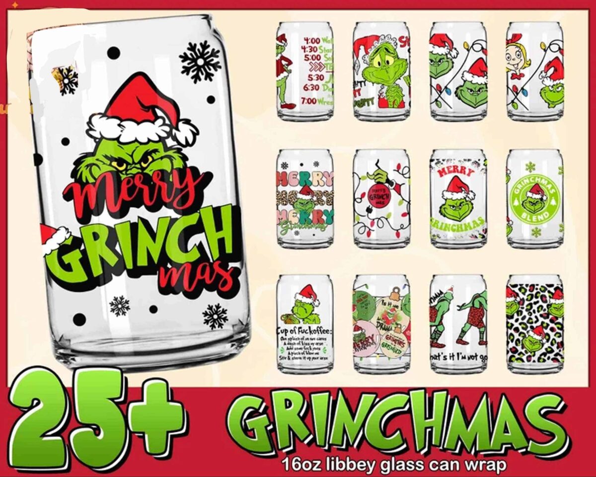 25 ChristmasGrinchLibbeyGlassCanWrapPNG5.99