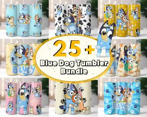 25_blueytumblerbundle5.99.jpg 25+ Bluey Dog Tumbler Wrap Bundle, 20Oz Cup Designs, Instant download