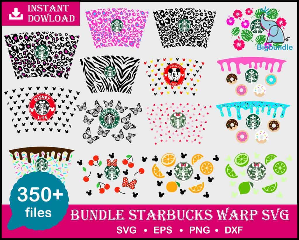 350 starbucks wrap svg bundle eps png dxf 244