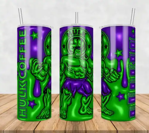 Hulk Avengers Inflated 3D Tumbler Wrap Png, SG10072335