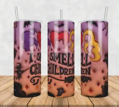3D Inflated Puff I smell children,3d inflated tumbler wrap, 20oz Skinny Tumbler png,digital dowwnload.