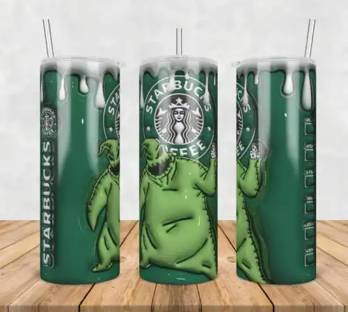 3D Inflated Puff Oogie Coffee Wrap Hall,3d inflated tumbler wrap, 20oz Skinny Tumbler png,digital dowwnload.