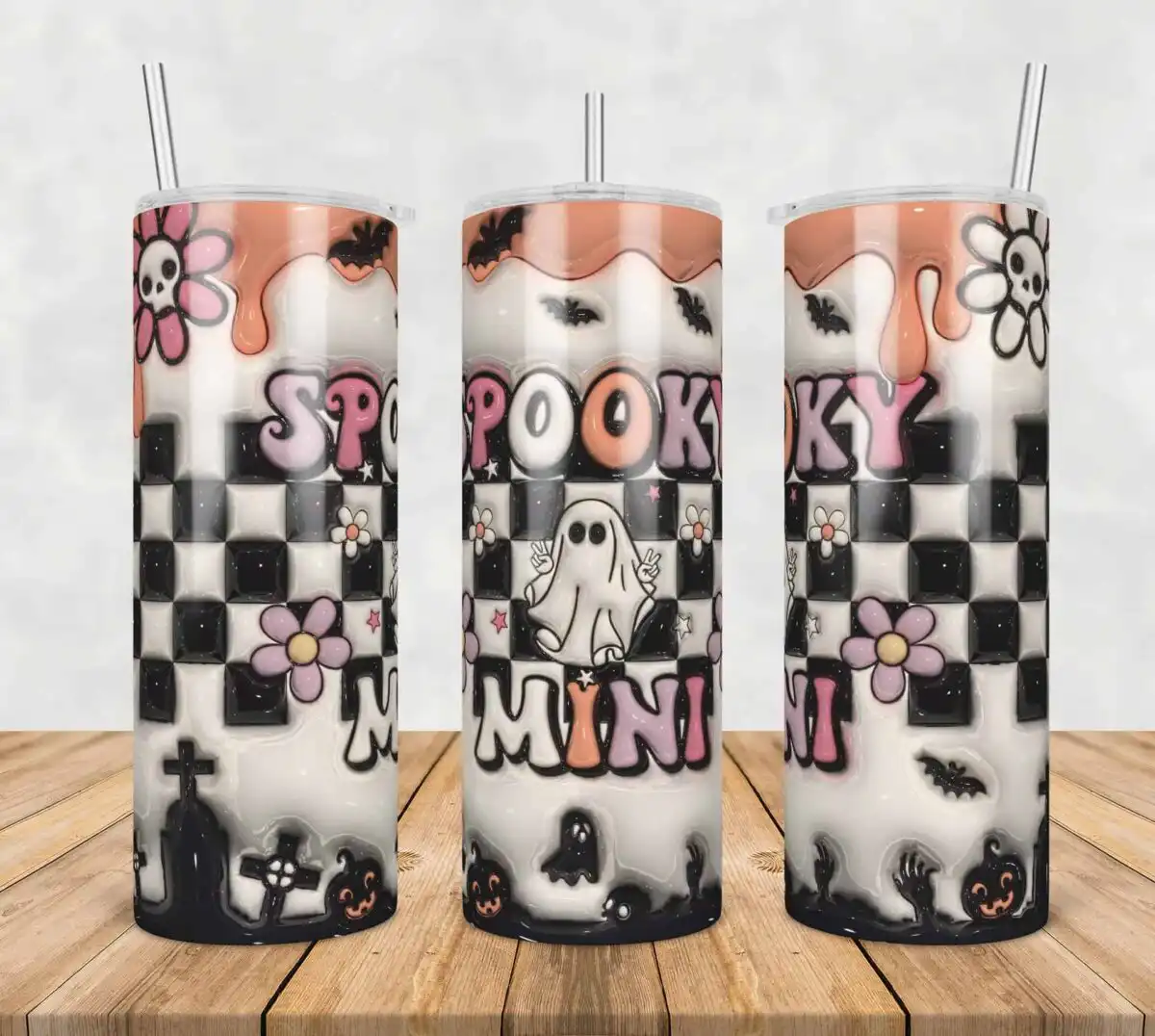 3dinflatedpuffspookymini.jpg 3D Inflated Puff Spooky mini,3d inflated tumbler wrap, 20oz Skinny Tumbler png,digital dowwnload.
