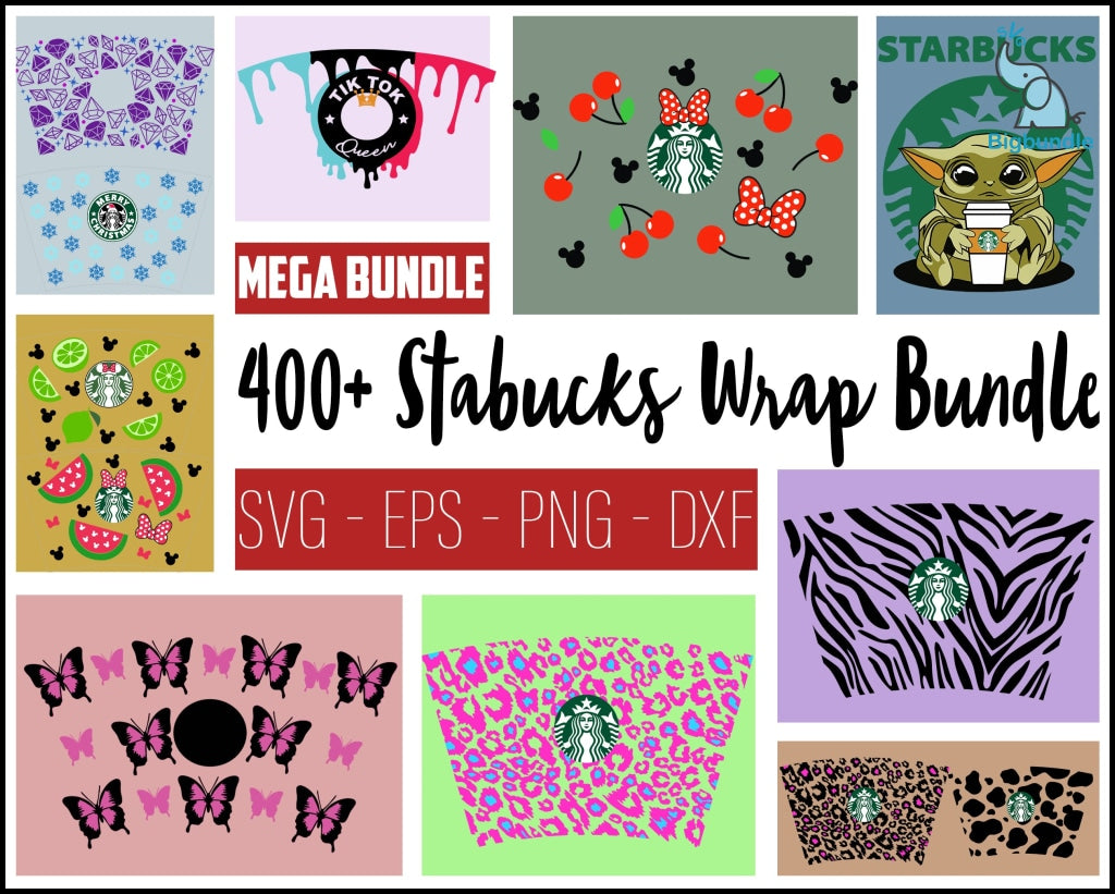 400+ Starbucks Wrap SVG Bundle, Bundle svg, eps, png, dxf